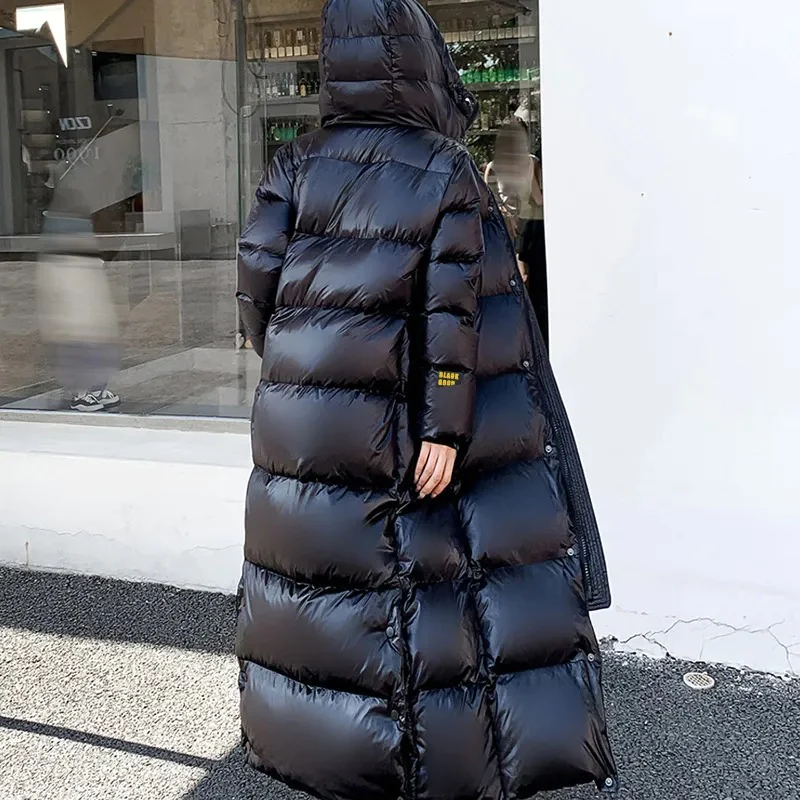 Maxi Quilted Winter Jacket for Women – Hooded Puffer Coat