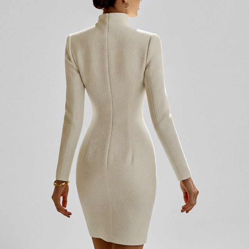 Women's Bodycon Dress | Half-Zip & High Collar