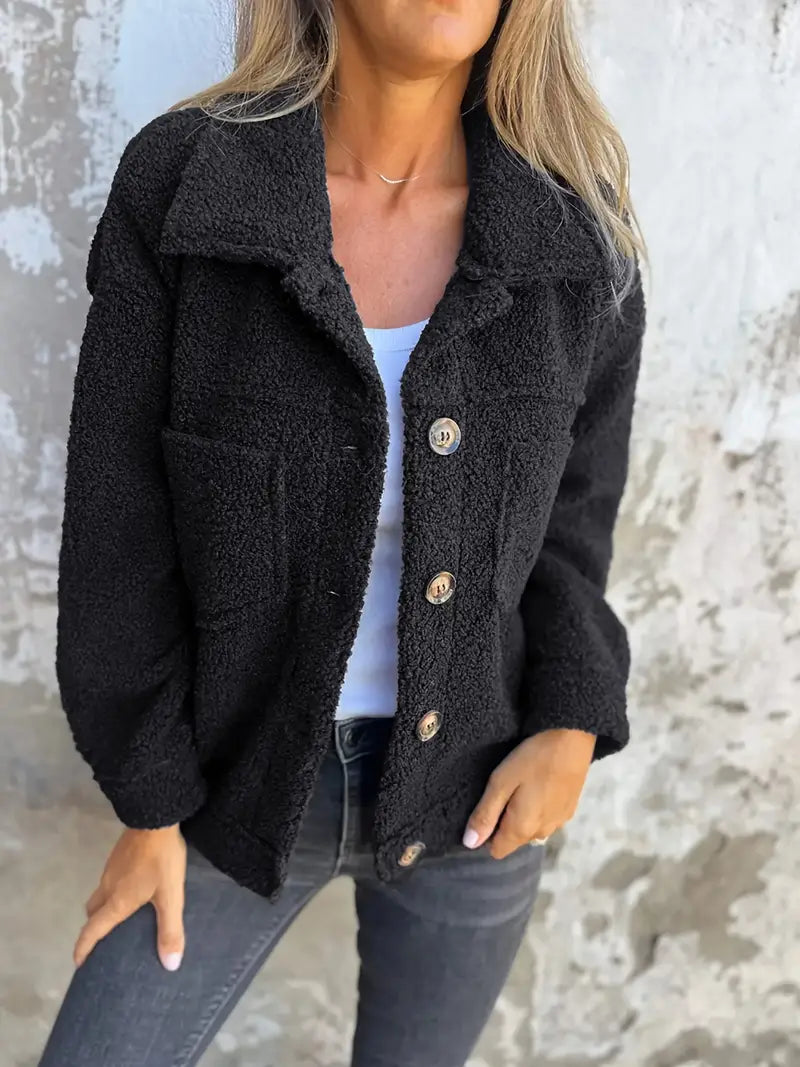 Women's Button Jacket | Relaxed Fit & Collared Design