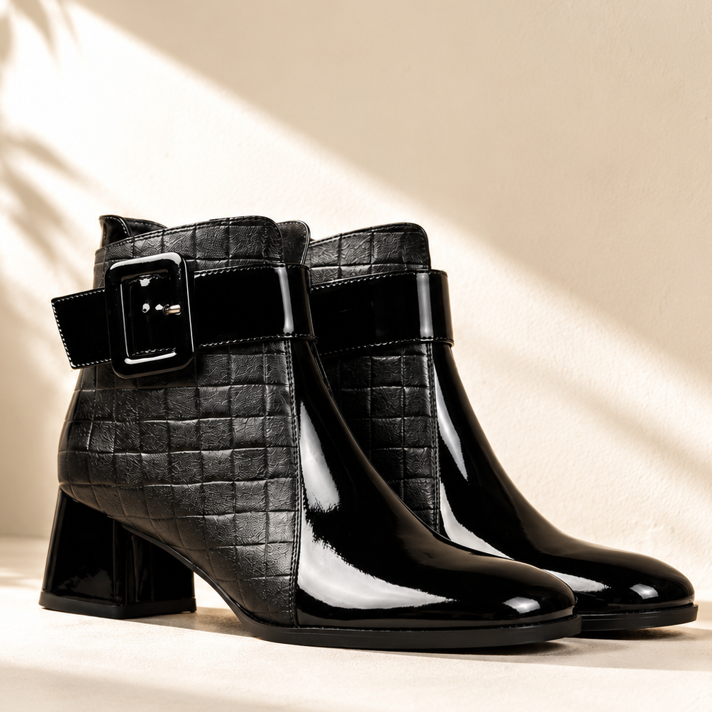 Women's Quilted Ankle Boots | Comfort & Stable Heel 14