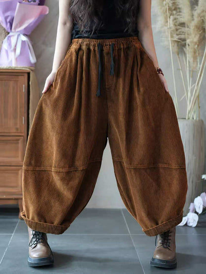 Women's Harem Trousers Relaxed Spliced Ankle with Elasticated Band 2
