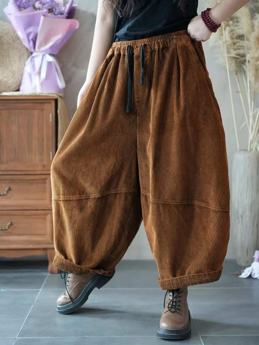 Women's Harem Trousers Relaxed Spliced Ankle with Elasticated Band 5