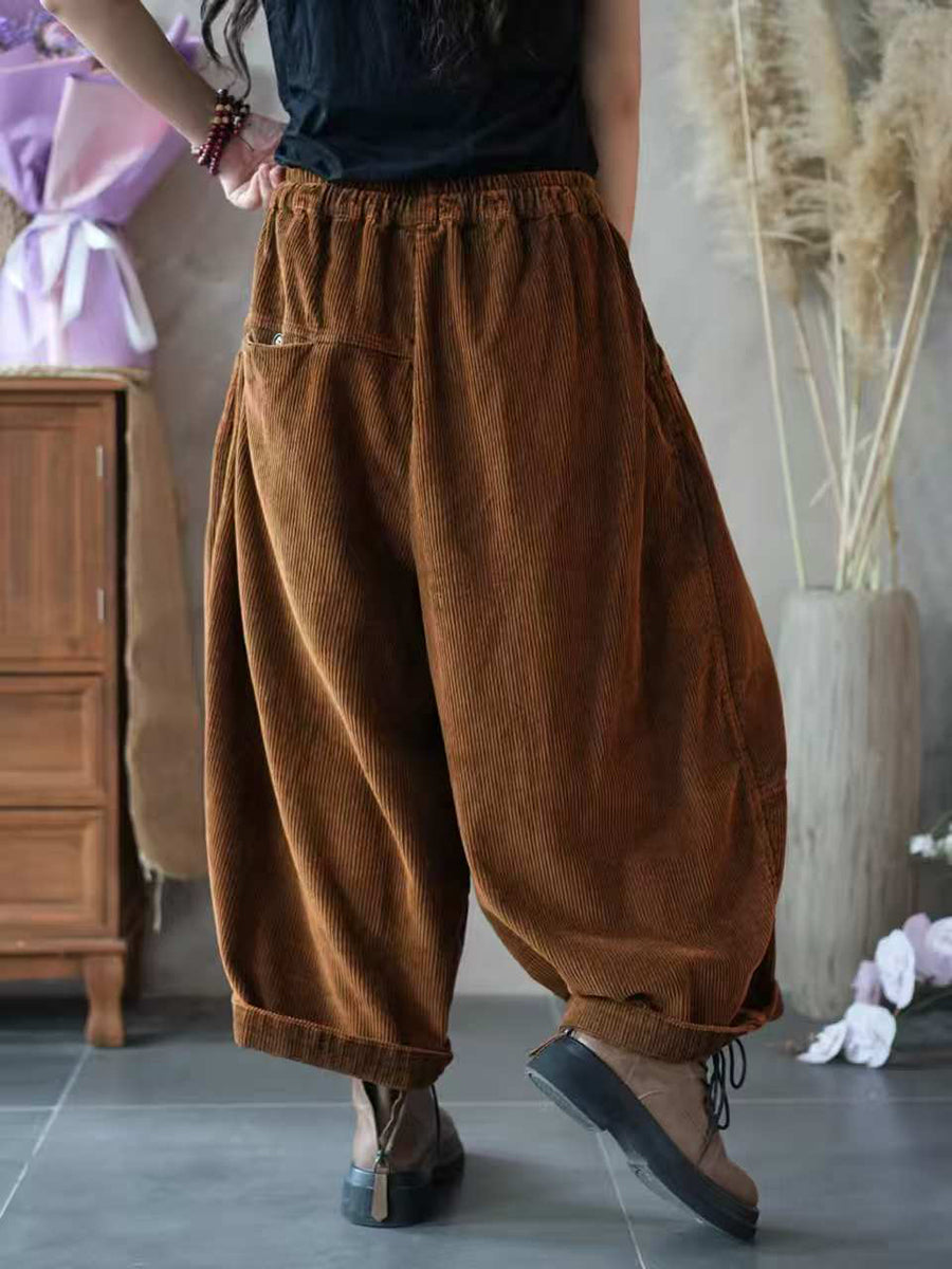 Women's Harem Trousers Relaxed Spliced Ankle with Elasticated Band 6