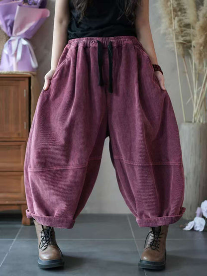 Women's Harem Trousers Relaxed Spliced Ankle with Elasticated Band 1