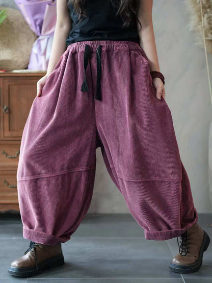 Women's Harem Trousers Relaxed Spliced Ankle with Elasticated Band 7