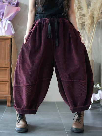 Women's Harem Trousers Relaxed Spliced Ankle with Elasticated Band 4