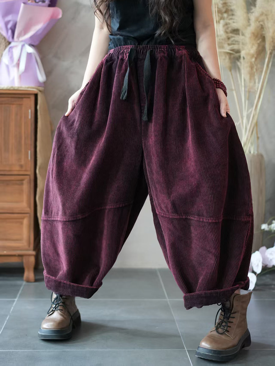 Women's Harem Trousers Relaxed Spliced Ankle with Elasticated Band 8