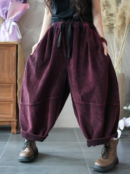 Women's Harem Trousers Relaxed Spliced Ankle with Elasticated Band 8