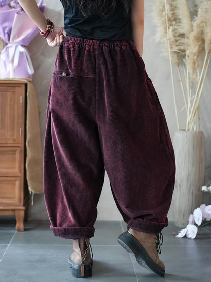 Women's Harem Trousers Relaxed Spliced Ankle with Elasticated Band 9