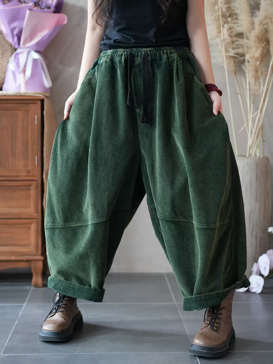 Women's Harem Trousers Relaxed Spliced Ankle with Elasticated Band 3