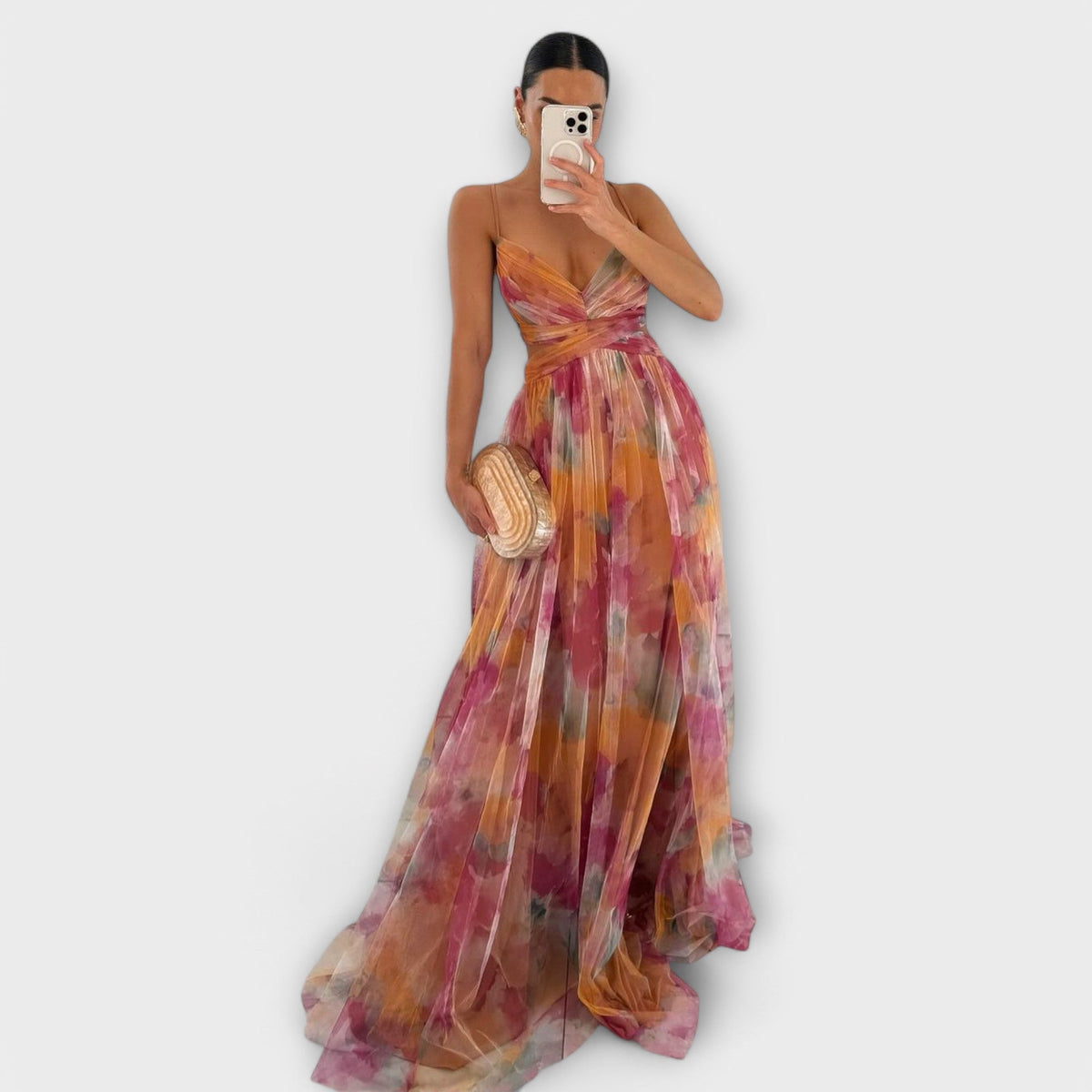 Annai Mesh Prom Dress - Chic and Flattering for Any Occasion