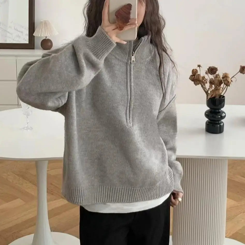 Aurora - Cozy High Neck Knit Sweater for Every Occasion
