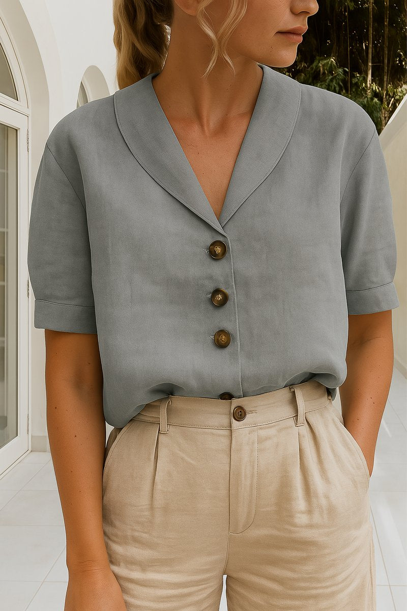 Blouse | Relaxed Button-Front Collared