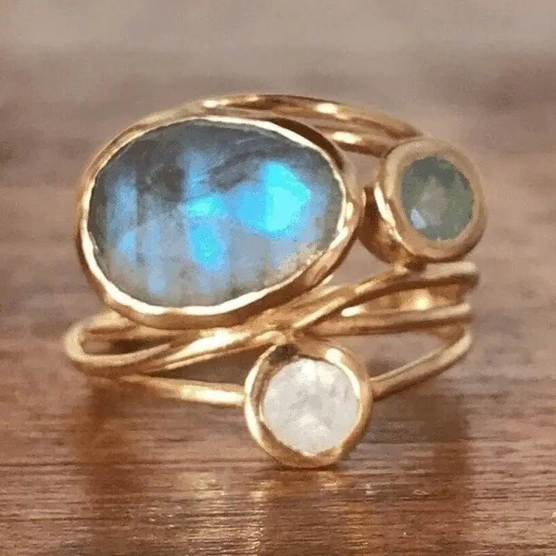 Blue Moonstone Ring