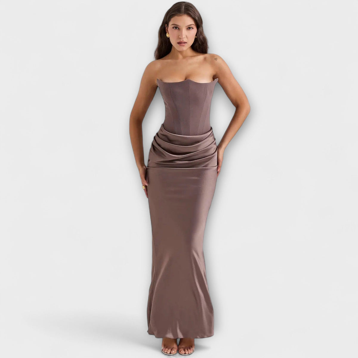 Chic Satin Maxi Dress for Evening Wear