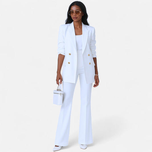 Chic Women's Blazer and Trouser Set for Formal Events