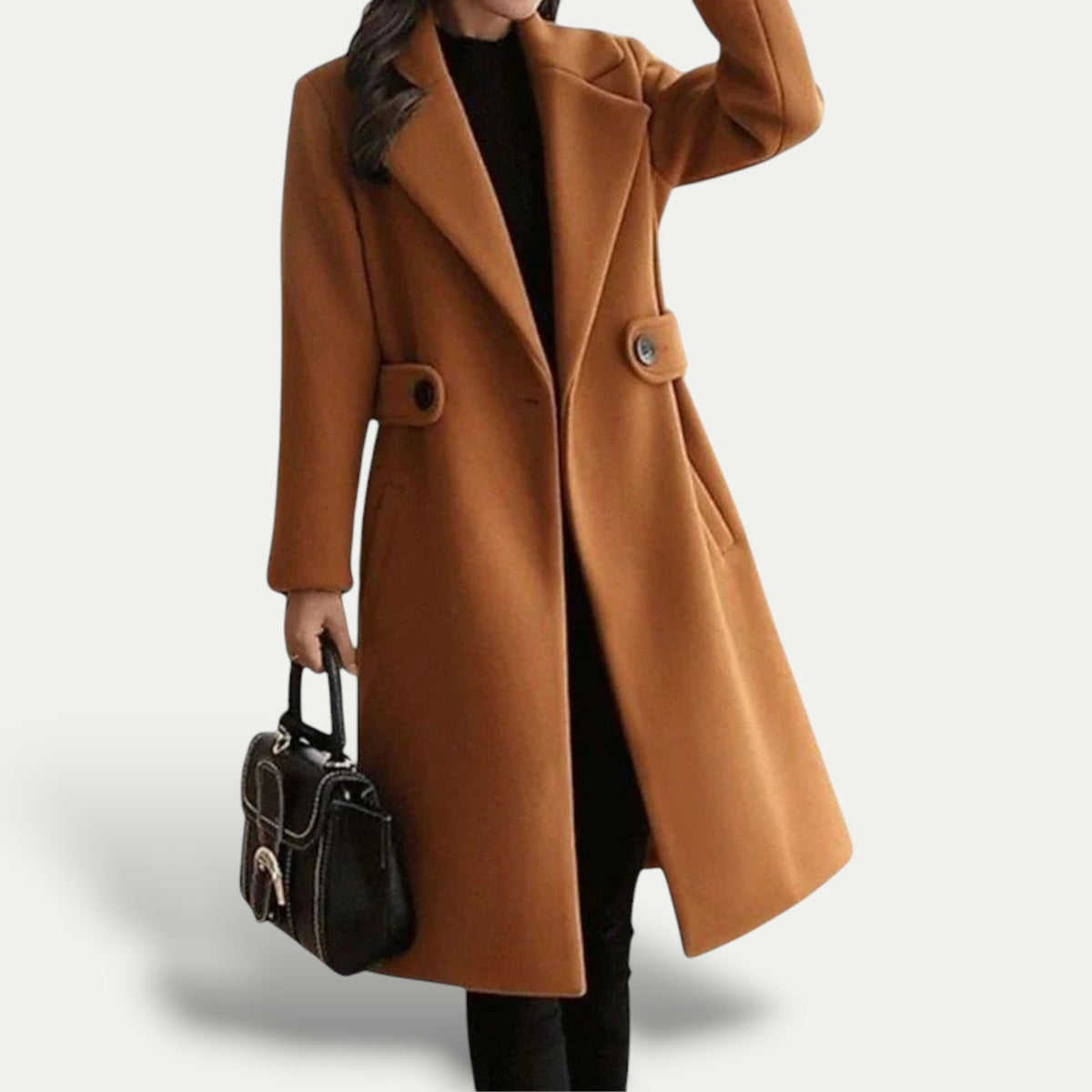 Chic Women's Maxi Coat with Wide Lapels for Fall/Winter