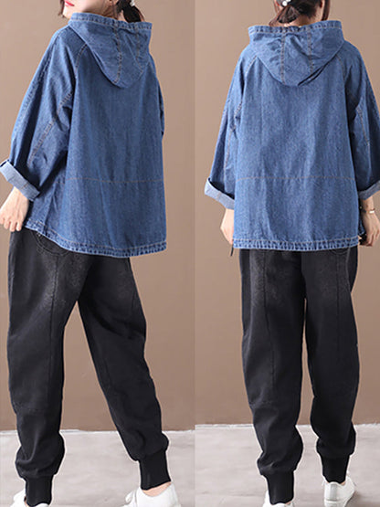 Women's Hoodie Loose Fit Hooded Long Sleeve Casual with Drawstring