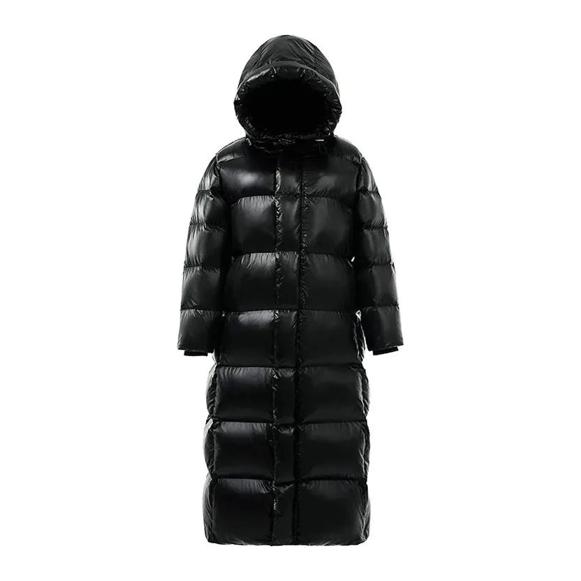 Maxi Quilted Winter Jacket for Women – Hooded Puffer Coat