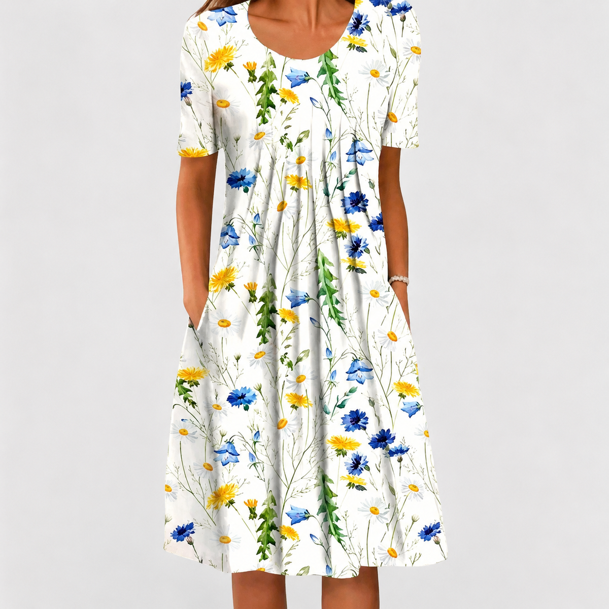 Midi Dress | Wildflower Print A-Line