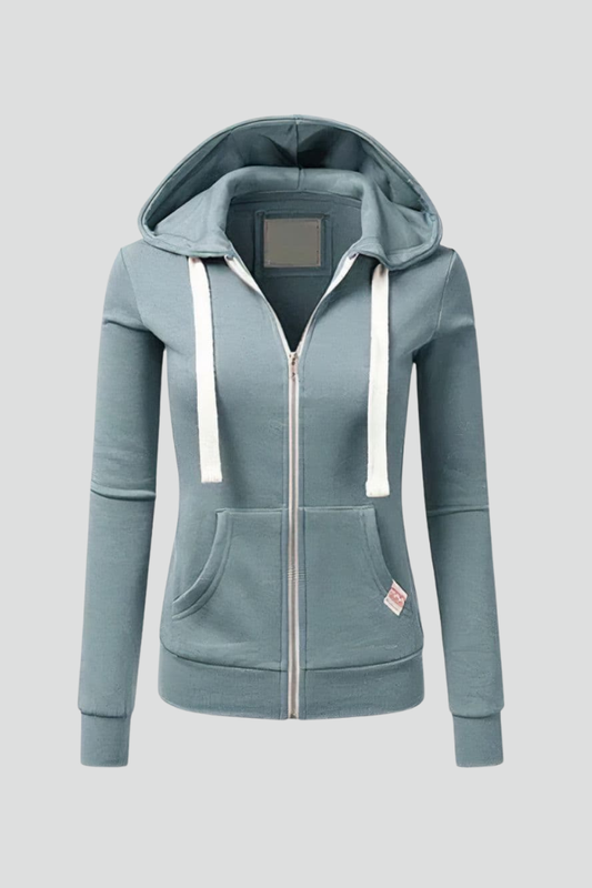 Women's Zip Up Hoodie Relaxed Fit Streamlined with Kangaroo Pockets