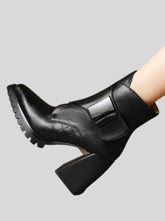 Women's Ankle Boots | Block Heel & Strap Detail