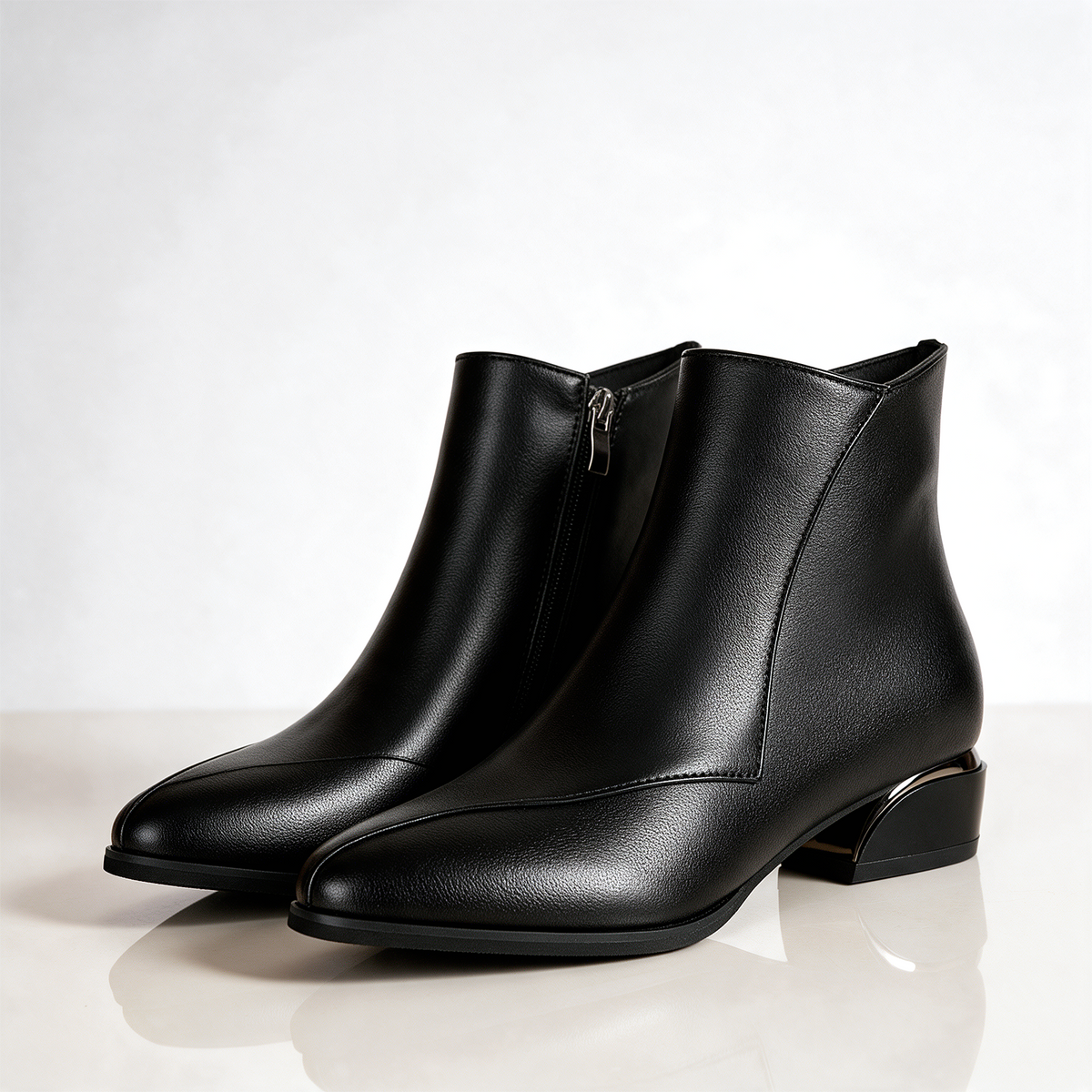 Women's Ankle Boots | Pointed Toe & Metallic Heel