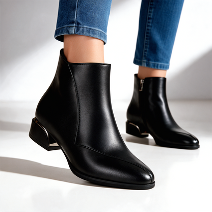 Women's Ankle Boots | Pointed Toe & Metallic Heel