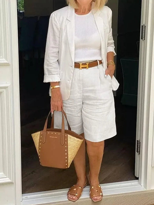Women's Blazer Shorts Set | Relaxed Fit & High-Waisted