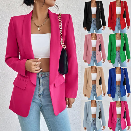 Women's Blazer Tailored Fit Structured Shoulders with Classic Lapel