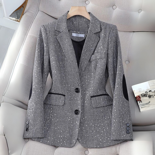 Women's Blazer Tailored Modern Fit Clean Shoulder with Elbow Patches
