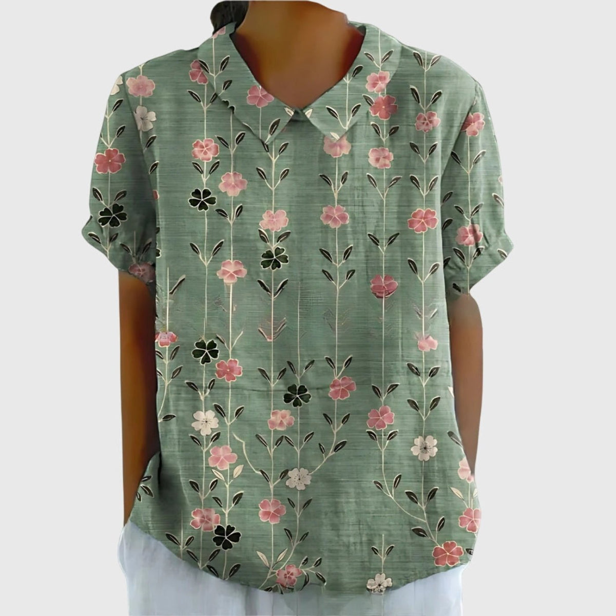 Women's Blouse | Floral Print Collared Design