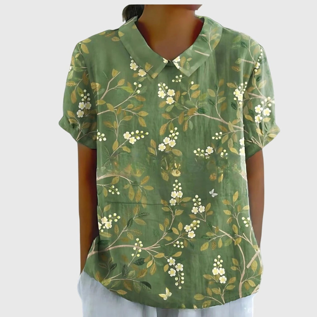 Women's Blouse | Floral Print Collared Design