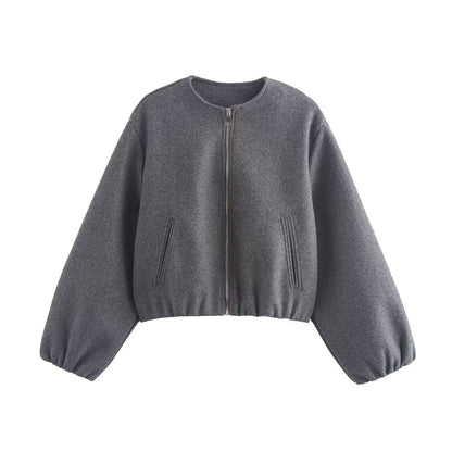 Women's Bomber Jacket | Cropped Fit & Elasticated Hem