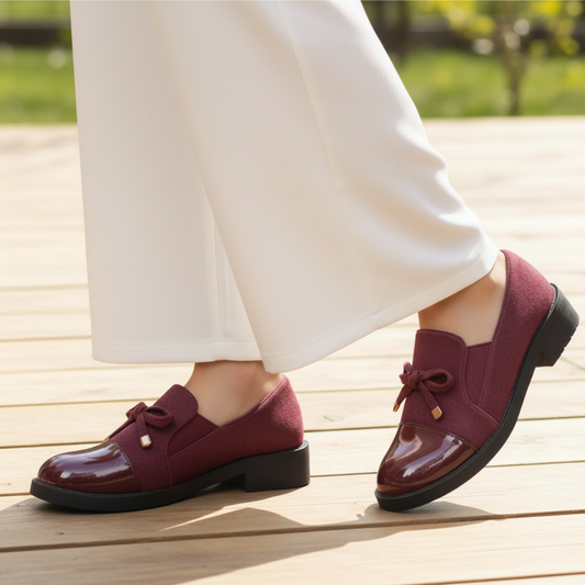 Women's Bow Loafers | Slip-On Comfort & Glossy Toe Cap