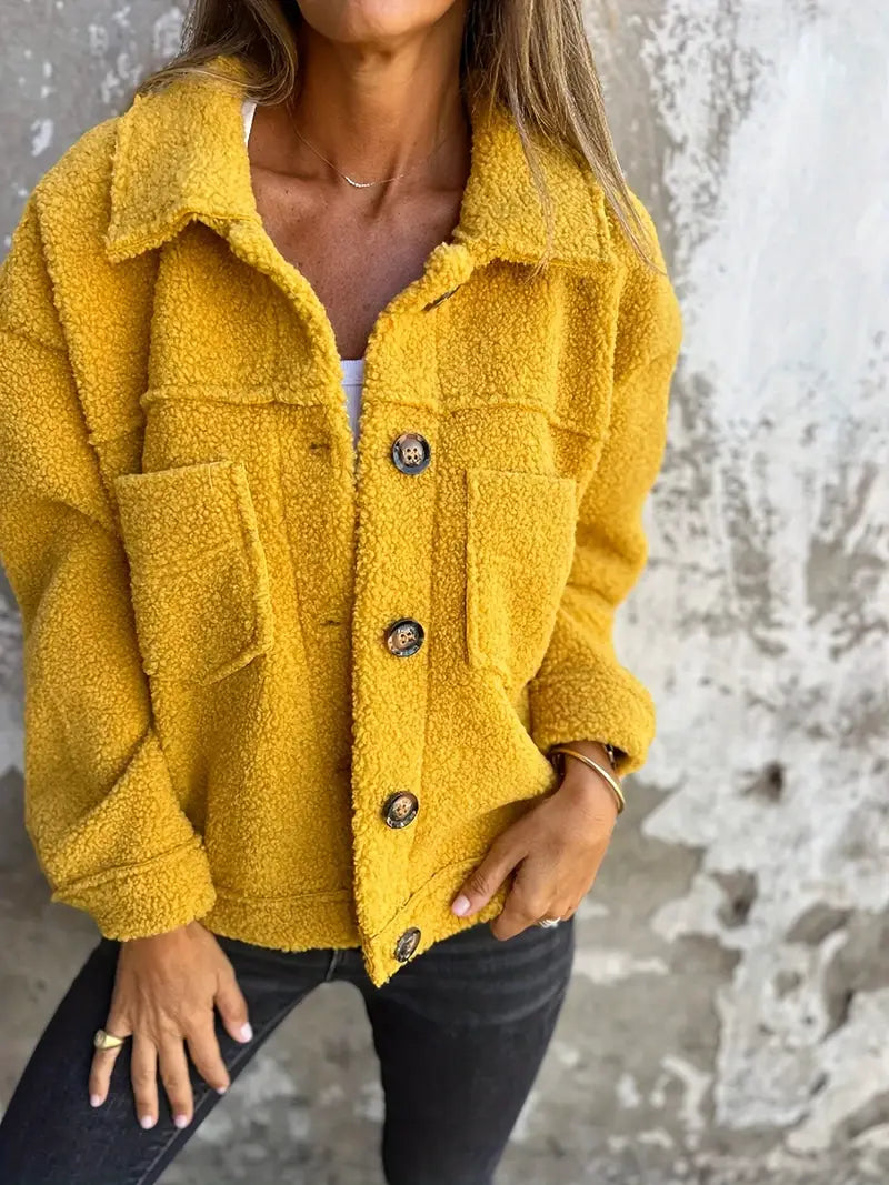 Women's Button Jacket | Relaxed Fit & Collared Design