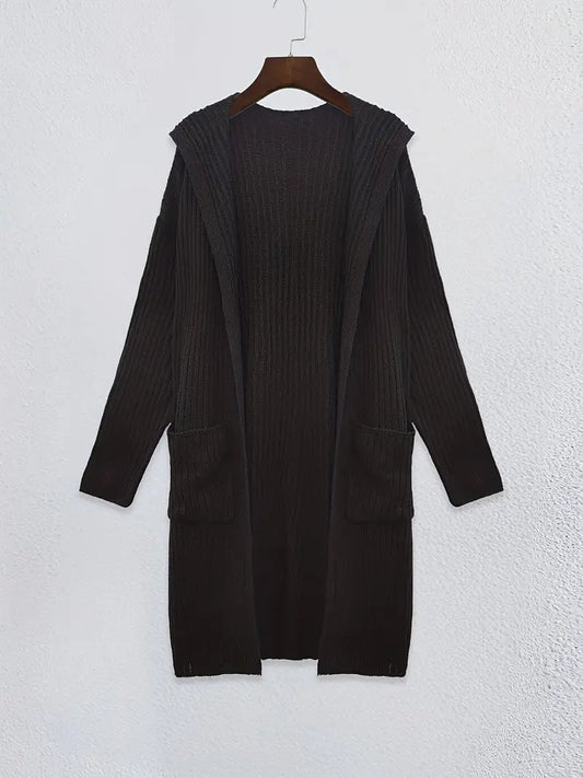 Women's Chunky Knit Cardigan | Hooded & Oversized Fit