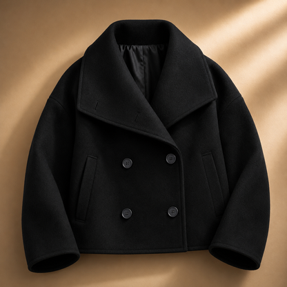 Women's Crop Coat | Oversized Collar & Cosy Finish