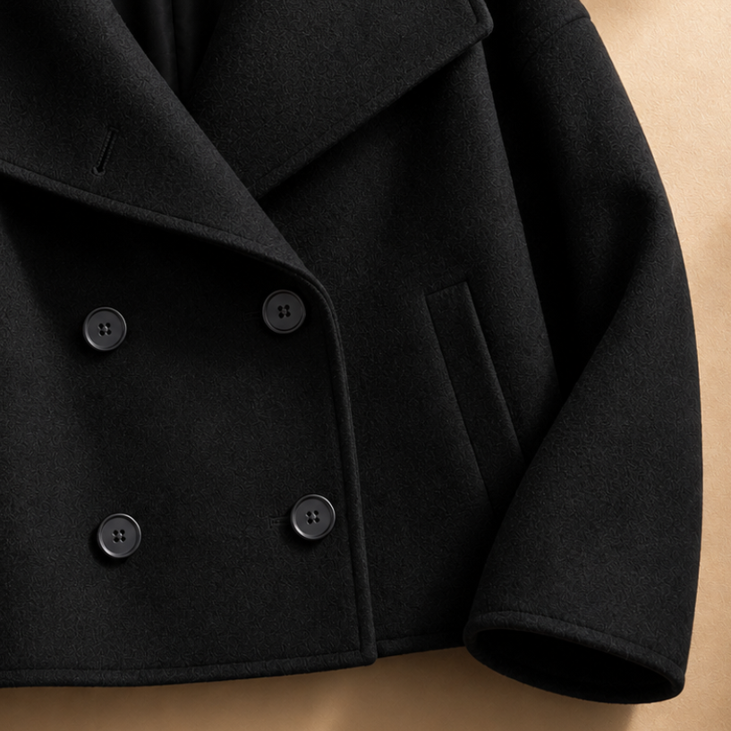 Women's Crop Coat | Oversized Collar & Cosy Finish