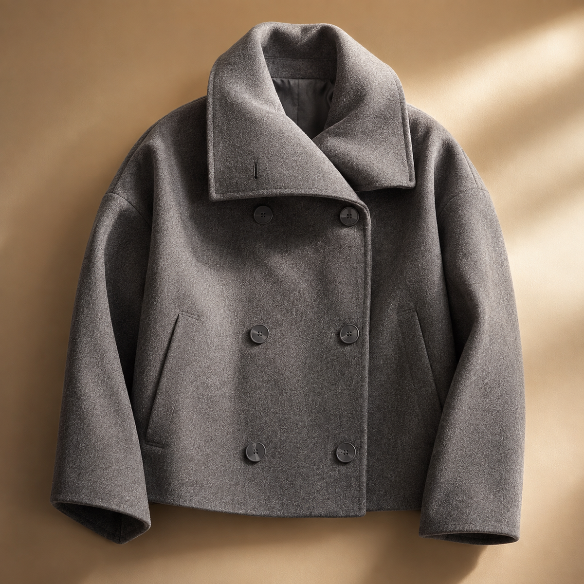 Women's Crop Coat | Oversized Collar & Cosy Finish