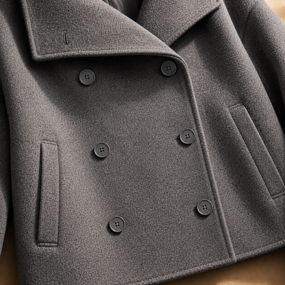 Women's Crop Coat | Oversized Collar & Cosy Finish