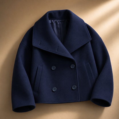 Women's Crop Coat | Oversized Collar & Cosy Finish