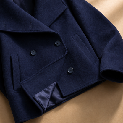 Women's Crop Coat | Oversized Collar & Cosy Finish