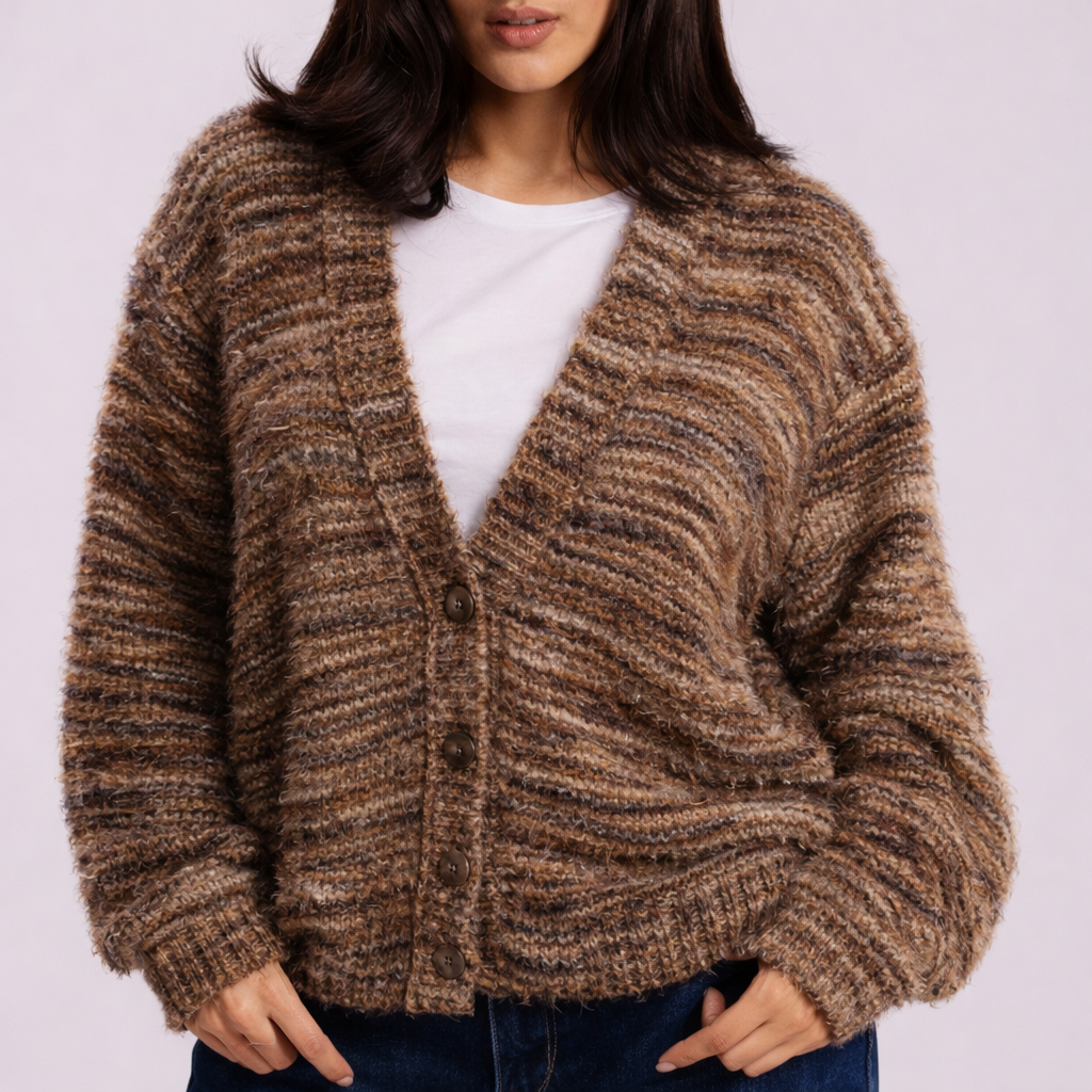 Women's Drop Shoulder Cardigan | Soft Comfort & V-Front Style