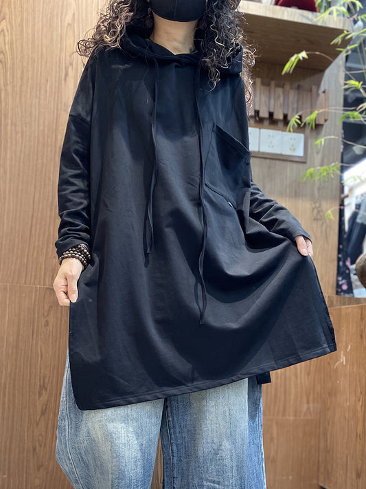 Women's Essential Hoodie Hooded Collar Relaxed Fit with Raglan Sleeves