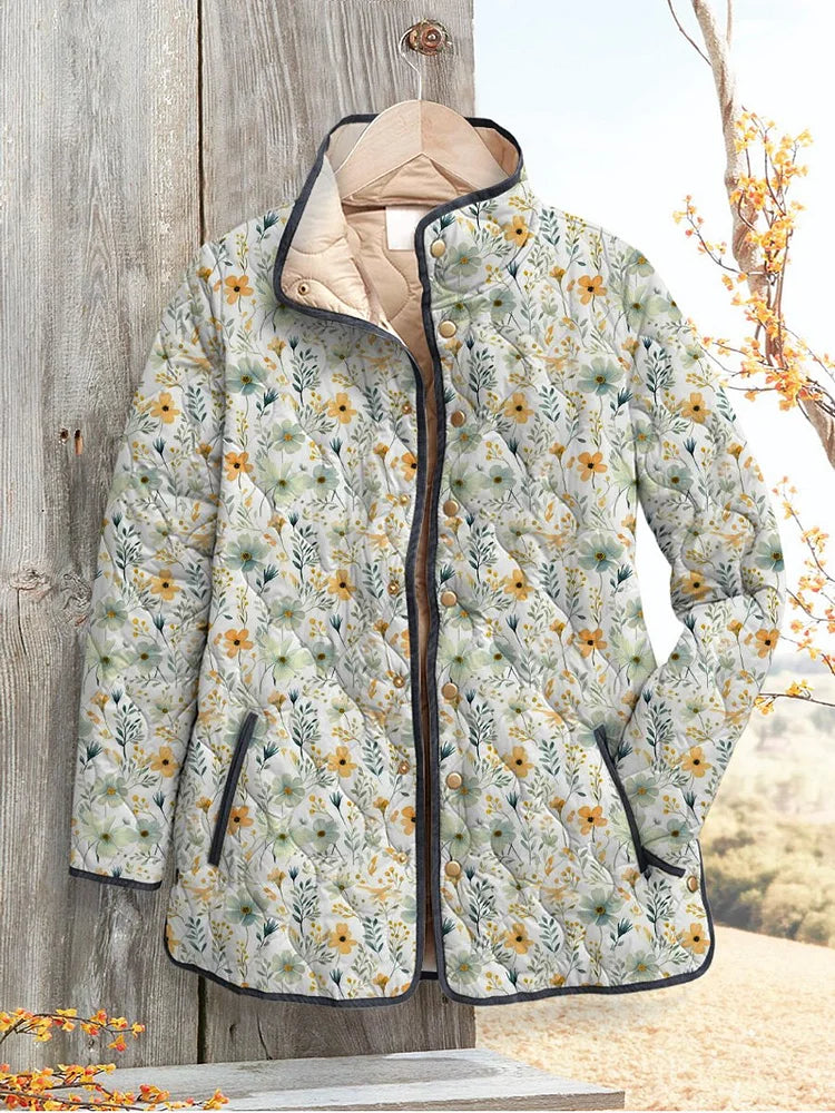Women's Floral Quilted Jacket | Lightweight & Warm