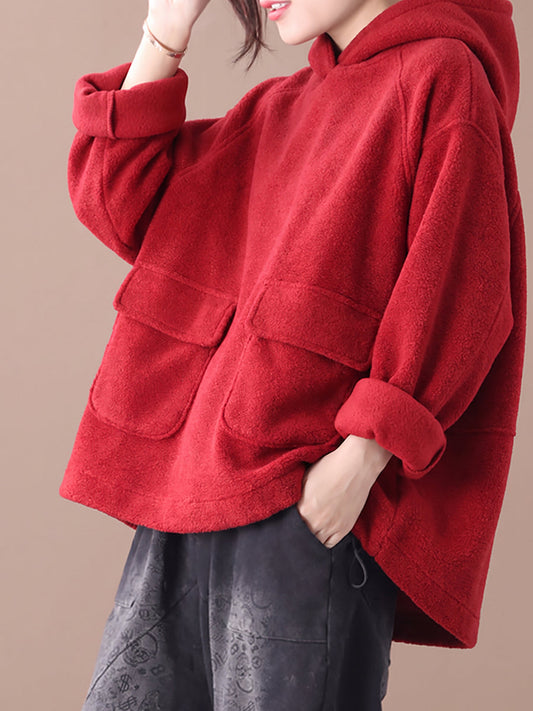 Women's Hoodie Drawstring Loose Fit Long Sleeve with Hooded Collar