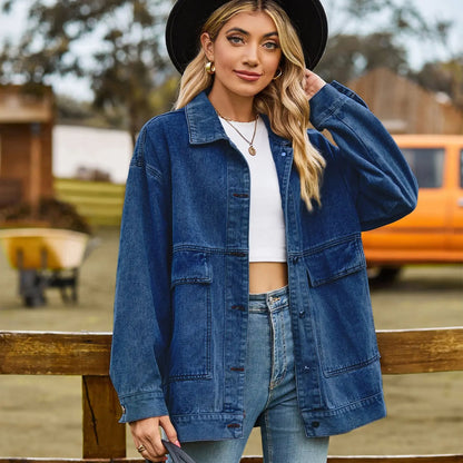 Women's Jacket | Press-Stud Front, Flap Hip Pockets