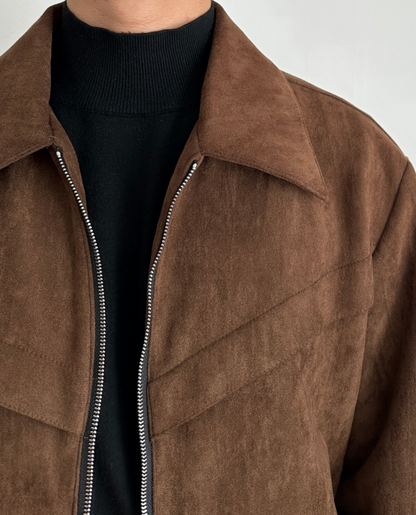 Women's Jacket Streamlined Zip Sharp Collar with Minimal Detailing