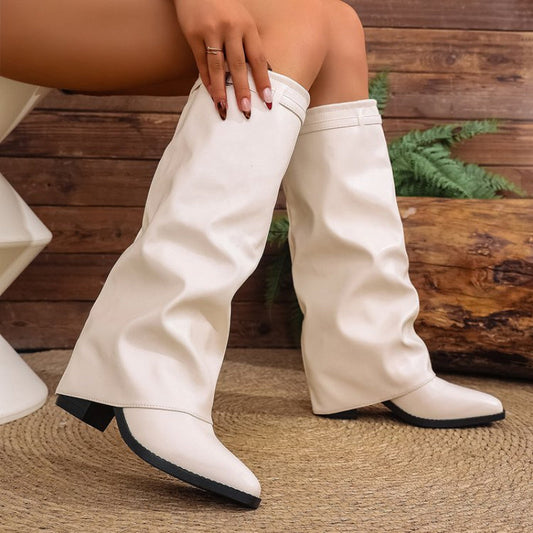 Women's Knee-High Boots | Pointed-Toe & Block Heel